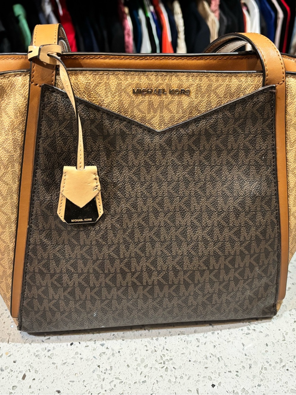 MK Classic Tan Leather Women’s Shoulder Bag